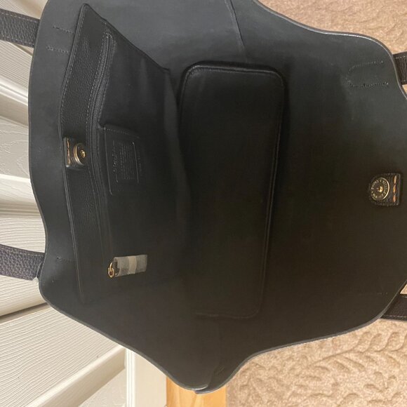 COACH CC050 Pebble Leather CAMERON Large Tote Shoulder Bag ~ BLACK ~ CC050 - Picture 9 of 9